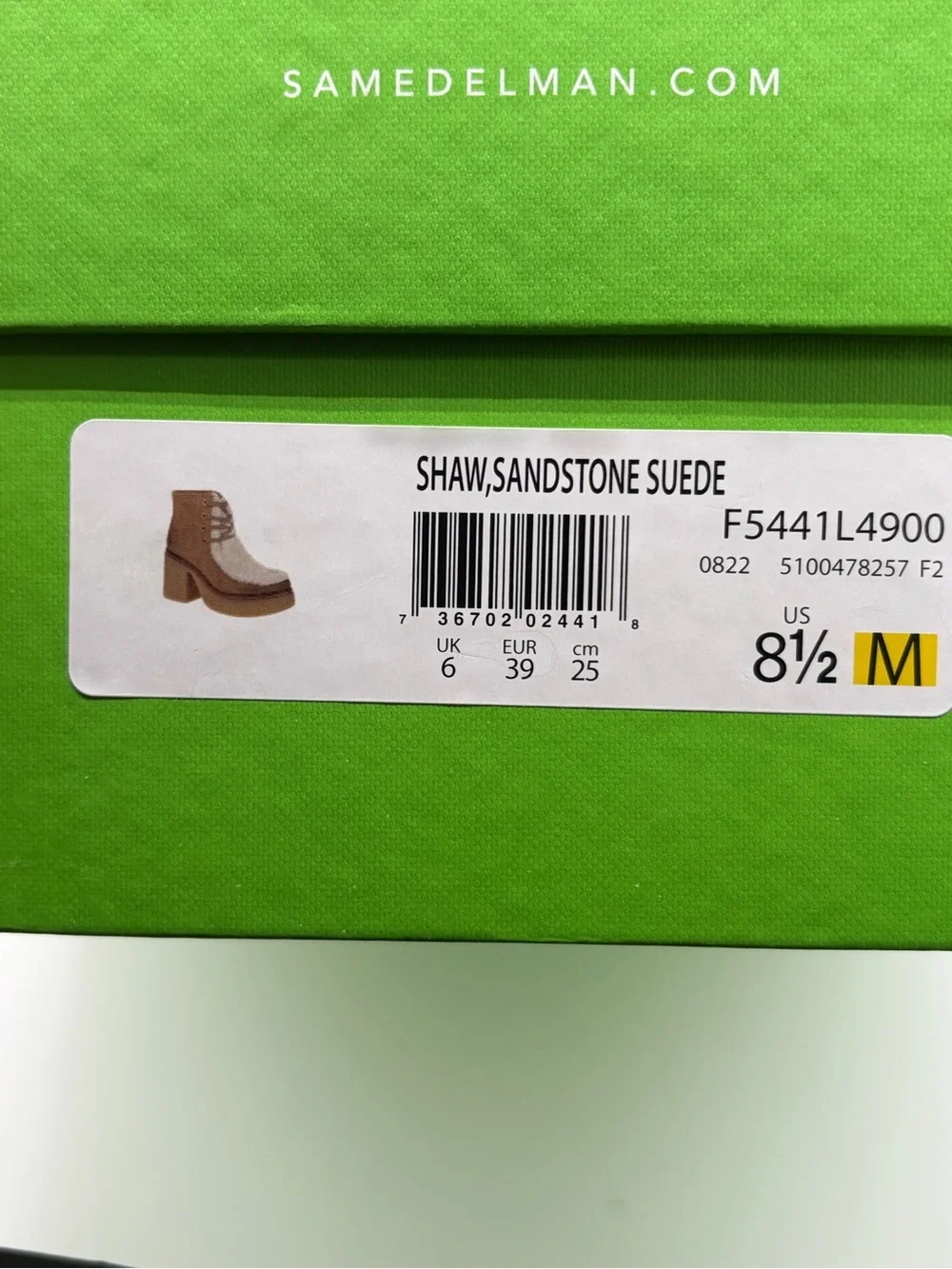 Sam Edelman Tan Suede Shearling Platform Ankle Boots
